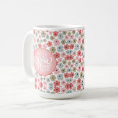 Mug Meilleure maman jamais rose florale (Devant gauche)