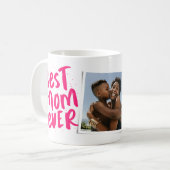 Mug Meilleure maman jamais rose moderne photo Fête des (Devant gauche)
