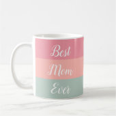 Mug Meilleure maman jamais rose Peach Turquoise Script (Gauche)