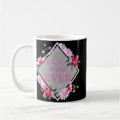 Mug Meilleure maman jamais rose texte avec des fleurs (Gauche)
