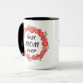 Mug Meilleure maman jamais roses rouges wath printemps (Devant gauche)