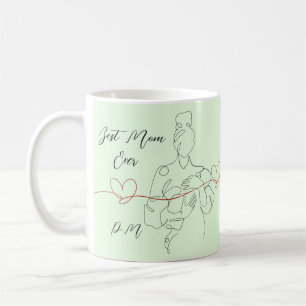 Mug Meilleure maman Jamais tendance une ligne Coeur de