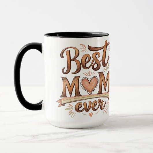 Mug Meilleure maman jamais typographie rustique avec c (Gauche)