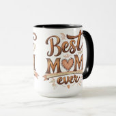 Mug Meilleure maman jamais typographie rustique avec c (Devant droit)