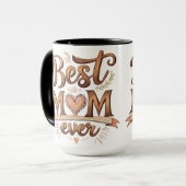 Mug Meilleure maman jamais typographie rustique avec c (Devant gauche)