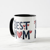 Mug Meilleure maman jamais typographie rustique avec c (Devant gauche)