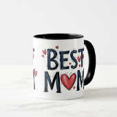 Mug Meilleure maman jamais typographie rustique avec c (Devant droit)