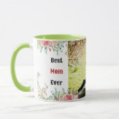 Mug Meilleure maman jamais verdure Floral mère bébé ph (Gauche)