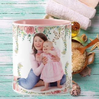 Mug Meilleure maman jamais verdure Floral mère bébé ph