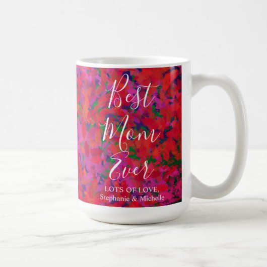 Mug Meilleure Maman Jardin Rouge Floral (Droite)