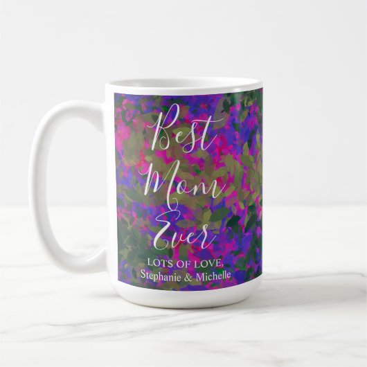 Mug Meilleure Maman Jardin Vert Violet Rose Jardin Flo (Gauche)