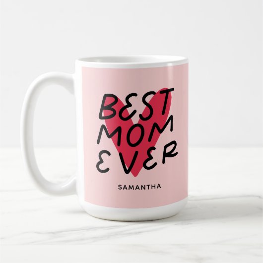 Mug Meilleure Maman Jour de la main moderne (Gauche)