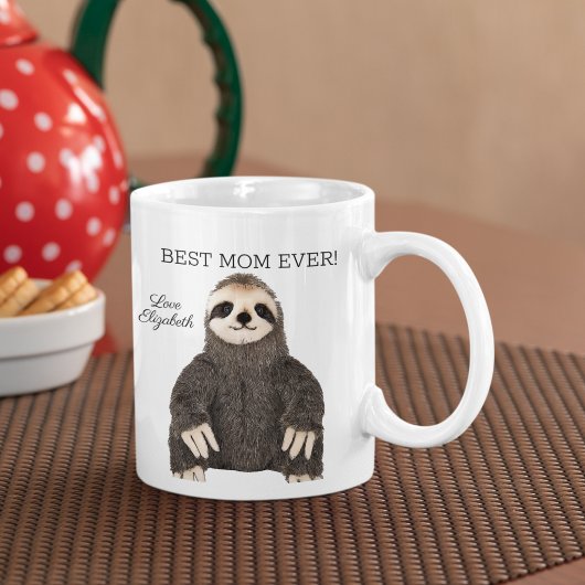 Mug Meilleure maman Jour des mères mignonne Sloth Anim