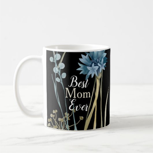 Mug Meilleure Maman Jour des Mères Monogramme Floral (Gauche)