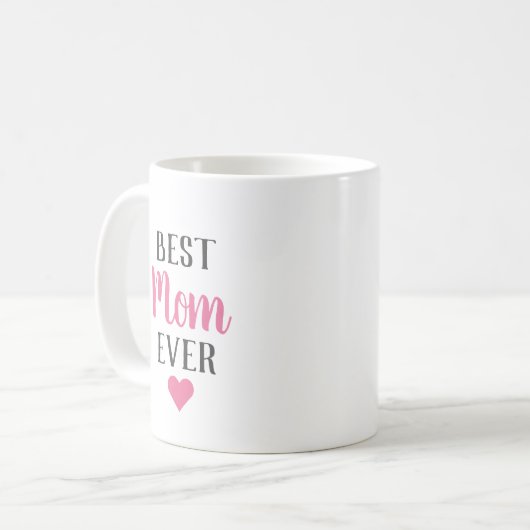 Mug Meilleure Maman Jour Pink Script Fête des mères (Devant gauche)