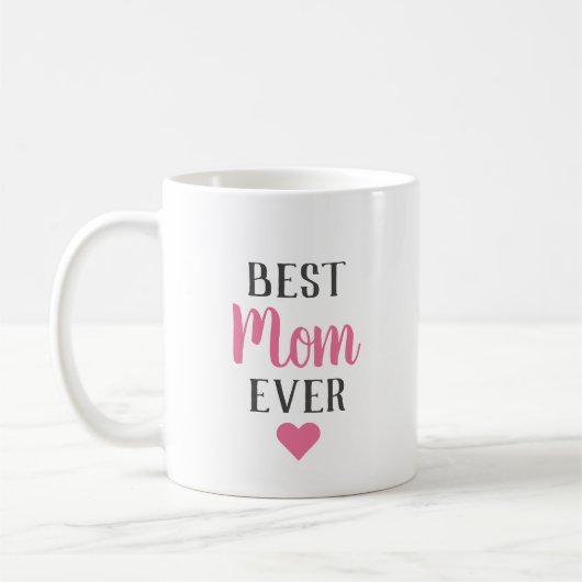 Mug Meilleure Maman Jour Pink Script Fête des mères (Gauche)