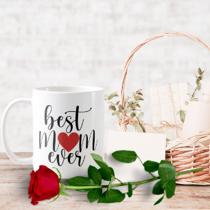 Mug Meilleure Maman Jour Script décoratif avec coeur