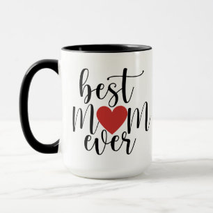 Mug Meilleure Maman Jour Script décoratif avec Coeur R