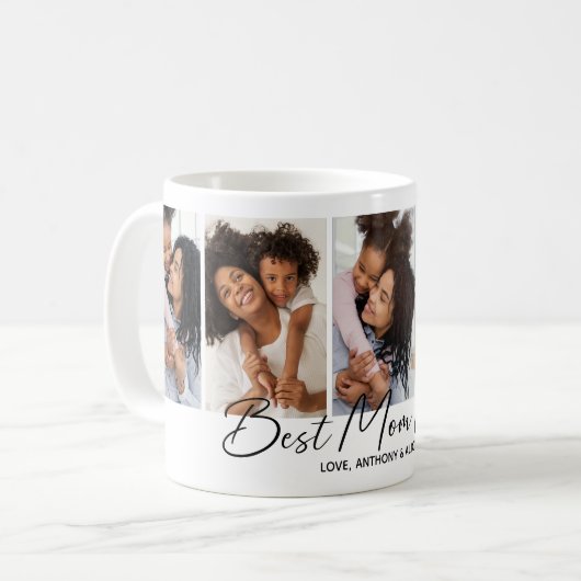 Mug Meilleure maman Jour Script Photo Collage (Devant gauche)