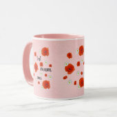 Mug Meilleure maman - marguerites et pavots, coutume (Devant gauche)