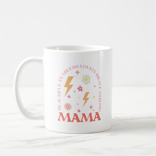 Mug Meilleure Maman Moderne Orange et Rose (Gauche)