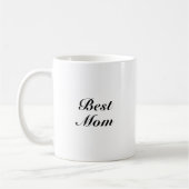 Mug Meilleure maman noir blanc classique script élégan (Gauche)