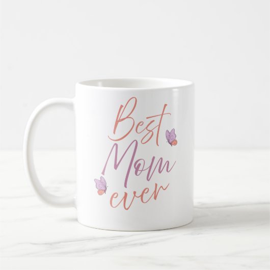 Mug Meilleure Maman Papillon Art Script (Gauche)