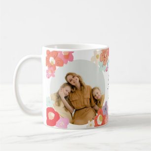 Mug Meilleure Maman Personnalisé Photo Cadeau Floral J