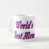 Mug Meilleure maman photo texte violet (Devant gauche)