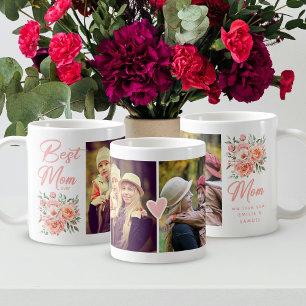 Mug Meilleure maman qui soit photo moderne & fleurs Fê