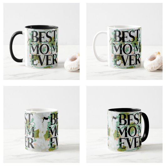 Mug Meilleure maman tendance toujours Blanc Floral Mod