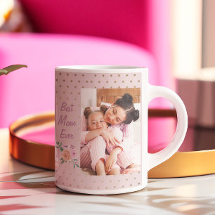 Mug Meilleure Maman toujours personnalisée Photo rose