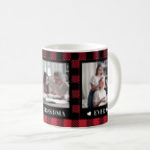 Mug Meilleure mamie 3 Photo Buffalo Plaid Musique (Devant droit)