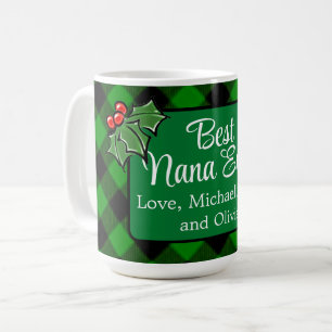 Mug Meilleure mémé jamais vert carreaux classique Baie