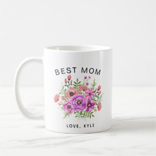 Mug meilleure mère bouquet floral café de la journé
