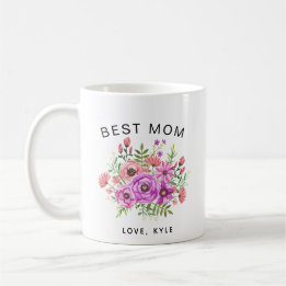 Mug meilleure mère bouquet floral café de la journée