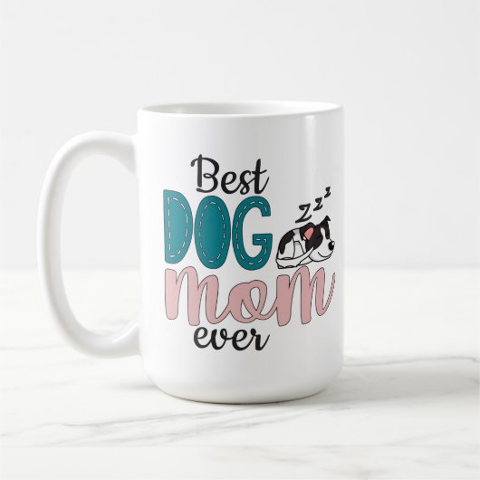 Mug Meilleure mère de chien jamais avec mignon chien r (Gauche)
