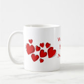 Mug Meilleure mère du monde Custom Red Sketchy Hearts (Gauche)