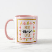 Mug "Meilleure Mère du Monde" Fleurs Roses Cadeau de F (Gauche)