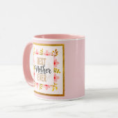 Mug "Meilleure Mère du Monde" Fleurs Roses Cadeau de F (Devant gauche)