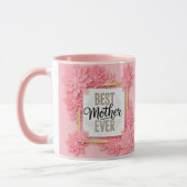 Mug "Meilleure Mère du Monde" Fleurs Roses Cadeau de F (Gauche)
