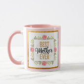 Mug "Meilleure Mère du Monde" Fleurs Roses Cadeau de F (Gauche)