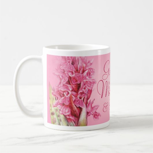 Mug Meilleure Mère et ami muqueuse d'orchidée rose (Gauche)