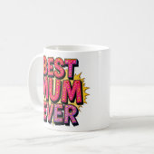 Mug Meilleure Mère jamais citée Rouge rose violet (Devant gauche)