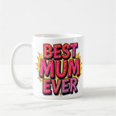 Mug Meilleure Mère jamais citée Rouge rose violet (Gauche)