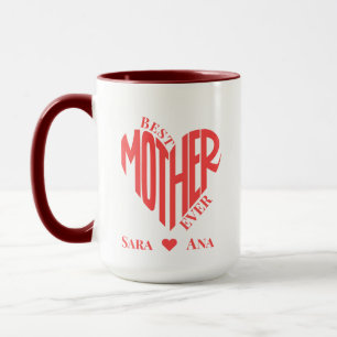 Mug Meilleure Mère Jamais Coeur Photo - Cadeau Personn