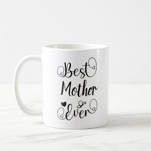 Mug Meilleure Mère Jamais Ou Votre Script Typographie (Gauche)