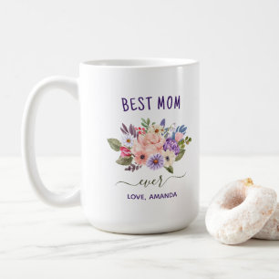 Mug Meilleure mère sur mesure jamais   Jolies fleurs r
