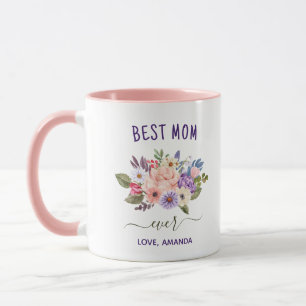 Mug Meilleure mère sur mesure jamais   Jolies fleurs r