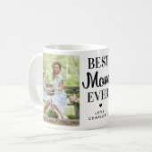 Mug Meilleure MOM Ever Custom 2 Photo Mignonne Fête de (Devant gauche)